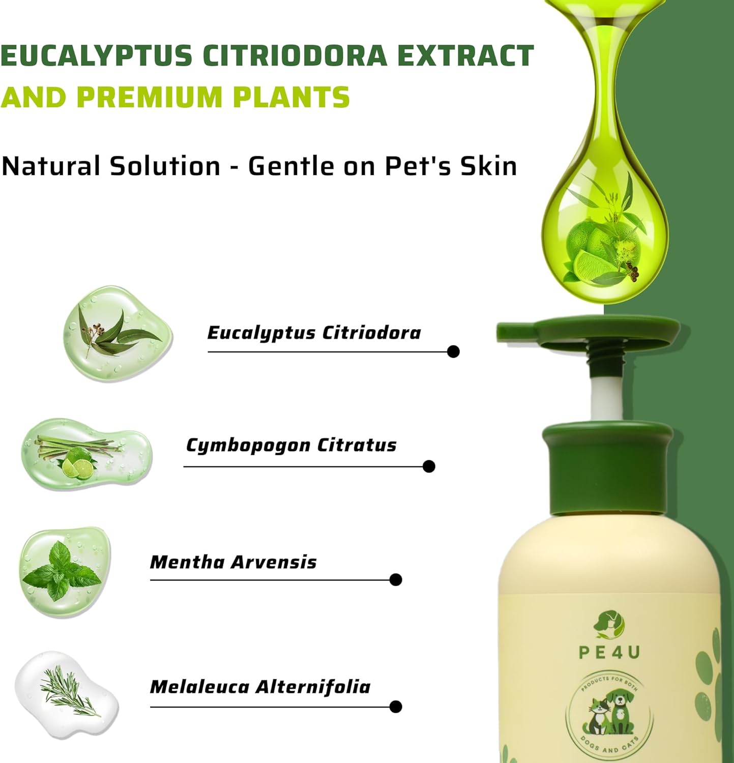 Natural Spray for Dogs & Cats - Itch Relief & Skin Soothing Spray with Eucalyptus Lemon Oil - Safe for Sensitive Skin, Reduces Irritation, Neutralizes Odor, and Protects Skin - [Spray + Shampoo]