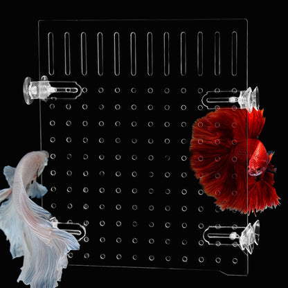 PINVNBY 5 Gallon Fish Tank Divider, Acrylic Aquarium Divider with 8 PCS Suction Cups, Transparent Fish Tank Separator for Betta Fish (Size: 20 x 18 cm/7.87 x 7.08 in)