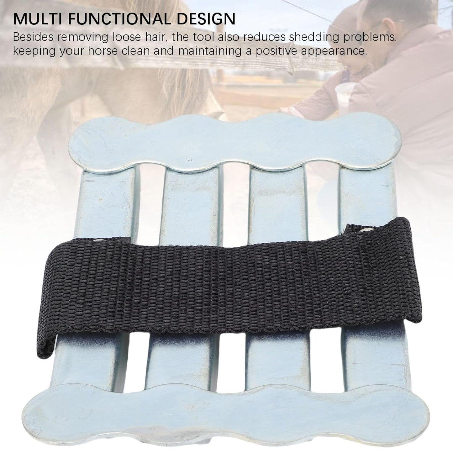 2026 Upgrade Curry Comb for Horses, Stainless Steel Horse Grooming Brush, Efficient Animal Hair Cleaning Care Brush for Removing Mud Loose Hair