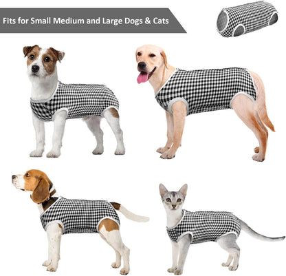 Kuoser Surgical Recovery Suit for Dogs Cats, Pet T-Shirt After Surgery Wear for Dogs, Dog Professional Recovery Suit Comfortable E Collar Alternative, Prevent Licking Onesies Pet Surgery Recovery Suit