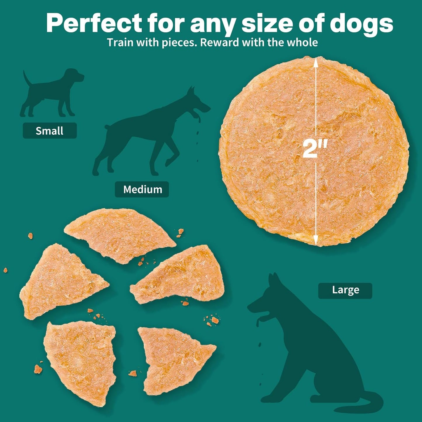 Dog Chicken Chips Treat - 12 oz, 100% Natural Ingredient Made in USA, High Protein Low Calorie Pet Training Chew Jerky Dried Food, Healthy Pet Supplies for Medium, Large Breeds & Puppy