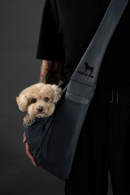Noah & Paw Dog Sling Carrier for Small Dogs 5-18lb, Dog Sling for Small Dogs and Cats, Dog Carrier with Adjustable Padded Strap, Premium Twill, Lined with Fur, Double Safety Feature, Machine Washable
