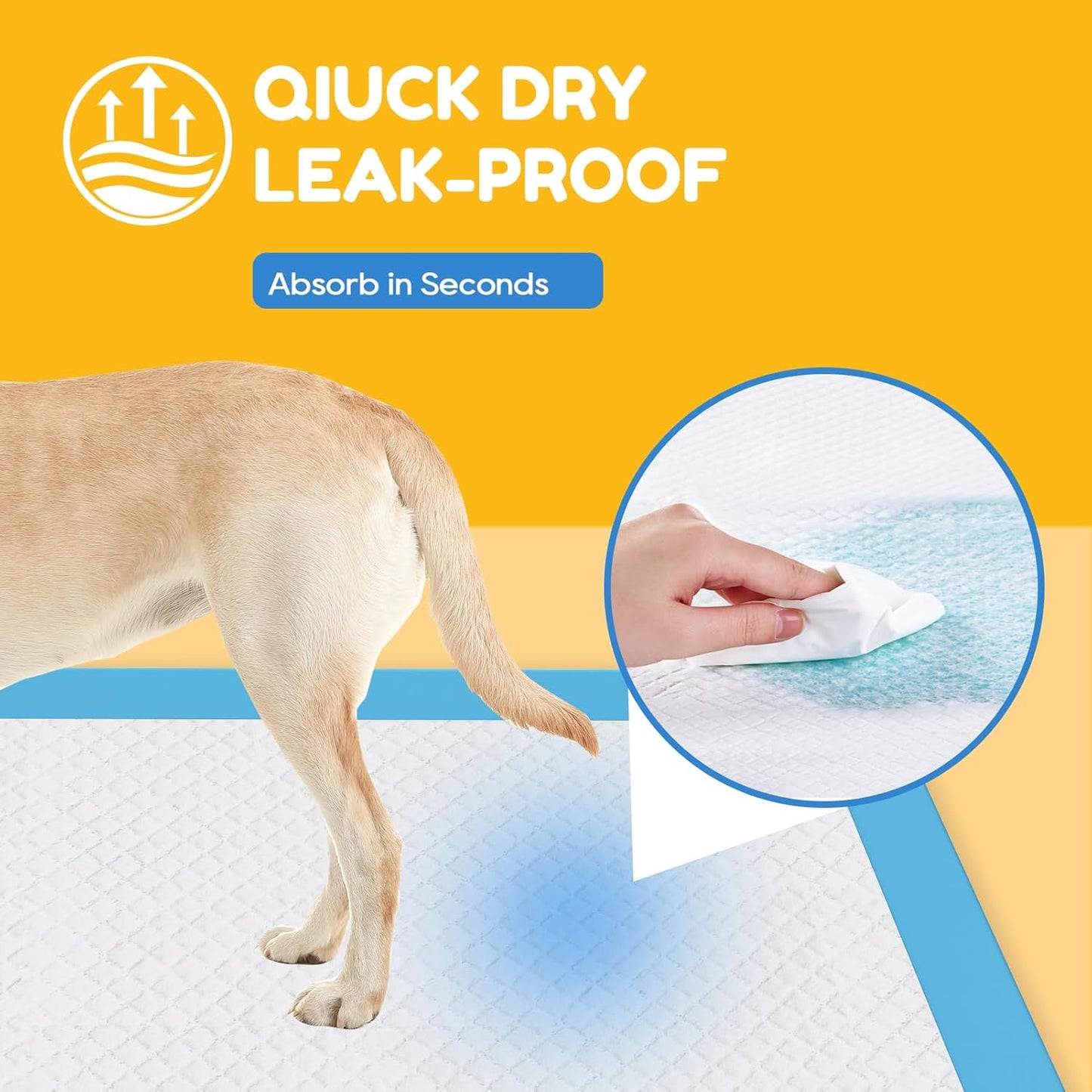 60 Count-30" x 36" XXL Puppy Pads, Extra Large Pee Pads for Dogs, Super Absorbent Disposable Dog Training Pads, Quick Drying, Leak-Proof, Ultra Thick Potty Pads for Dogs, Puppies, Doggie, Cats