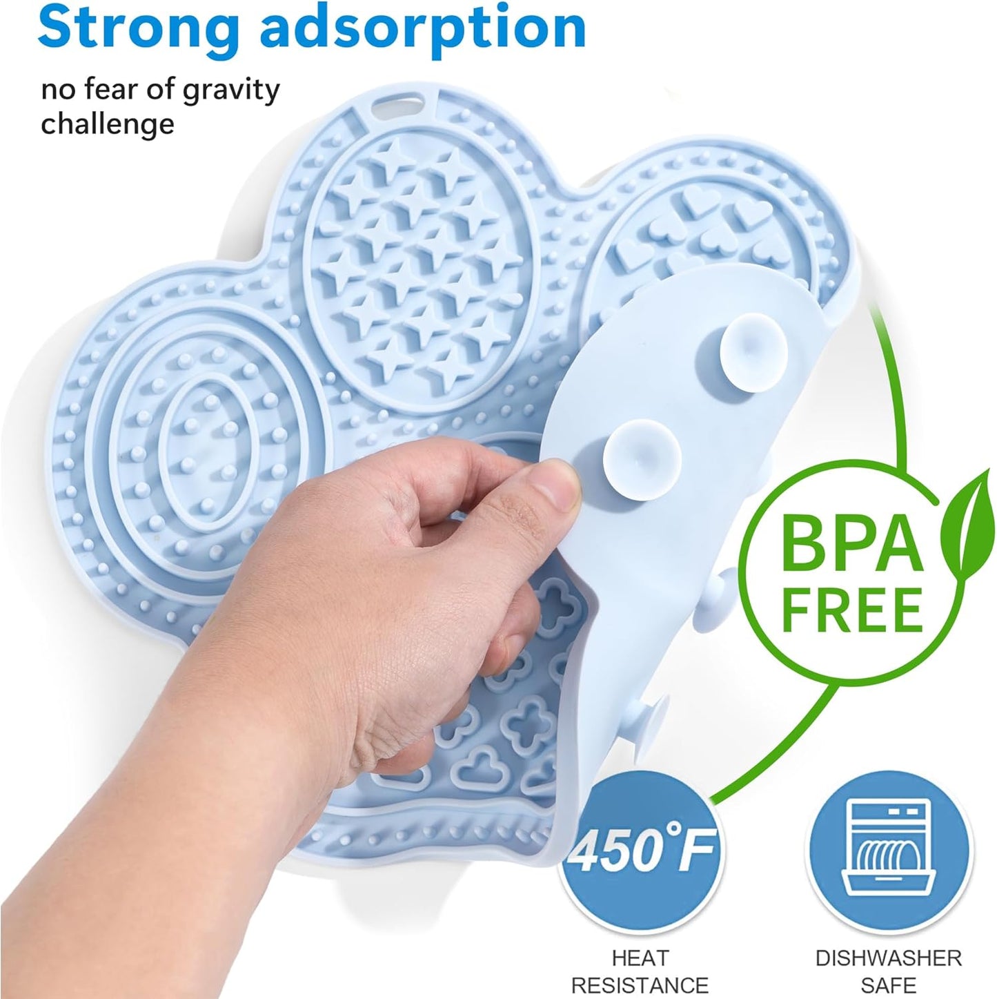 Li&Zhao Lick Mat for Dogs - 2 PCS Dog Lick Mats with Suction Cups Cat Lick Mat Puppy Lick Mat for Cats Dog Slow Feeder Dog Enrichment Toys for Yogurt Peanut Butter Food Treats