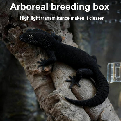 20x15x10cm Reptile Terrarium,Small Plastic Terrarium for Lizards Frogs Snakes,Transparent Spider Scorpion Insect Enclosure with Ventilation,for Pet Breeding Molting and Isolation Habitat