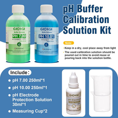 Aquarium Salinity pH Meter,Digital Salt Tester Kit for Saltwater Fish pH Meter Calibration Solution Kit,Includes pH 7.00, 10.01 and pH Electrode Protection Solution