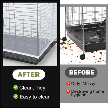 Bird Cage Seed Catcher, White Breathable Seed Catcher for Bird Cage Birds Cages Net Birds Cages Accessories for Parrot Enclosures Stops Scatter