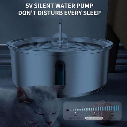 Large Dogs Water Fountain, 8L/270oz/ Stainless Steel Dog Water Fountain with Visual Water Level Window for Large for Families with Many Pets and Busy Families. with Operating Noise Below 30 decibels.