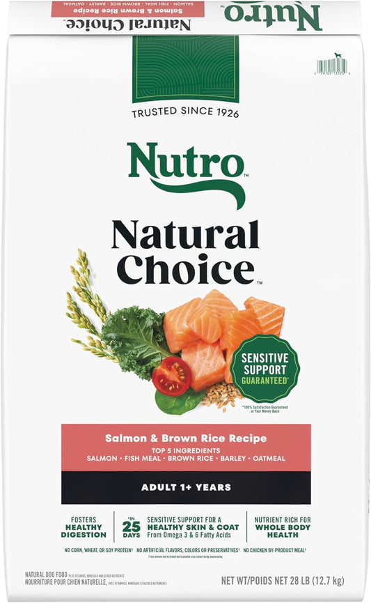 Nutro Natural Choice Adult Large Breed Dog Food Dry, Salmon & Brown Rice Recipe, 28 lb. Bag