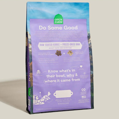 Open Farm, RawMix Dry Dog Food with Ancient Grains for Large Breeds, Protein-Packed Kibble Coated in Bone Broth with Freeze Dried Raw Chunks, Salmon Chicken & Turkey, Large Breed Recipe, 20lb Bag