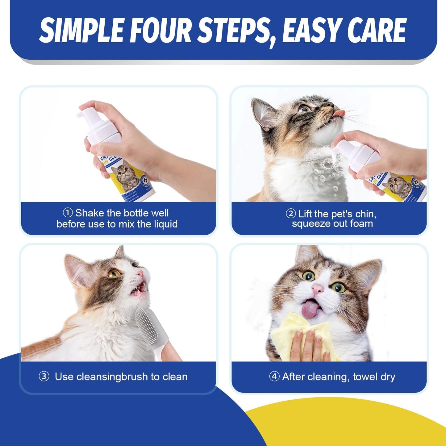 Cat Acne Chin Treatment,Cat Black Seed Cleaner,Improved Skin Health and Black Seed Removal,Updated Cat Ance Brush,Soothes Chin Acne,Oil Control 5.07fl.oz