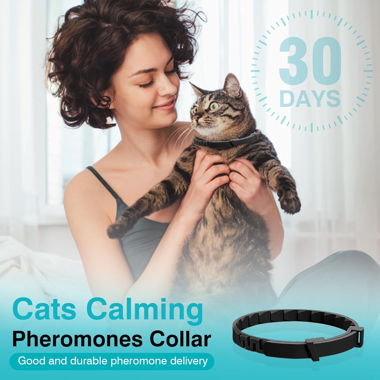 Calming Collar for Cats 6 Pack Cat Calming Pheromones Collar Stress and Anxiety Relief for 30 Days Pheromone Collars Adjustable Calm Care Products Anti Aggression Stop Meowing Relaxer for Cats in Heat