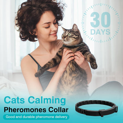 Calming Collar for Cats 6 Pack Cat Calming Pheromones Collar Stress and Anxiety Relief for 30 Days Pheromone Collars Adjustable Calm Care Products Anti Aggression Stop Meowing Relaxer for Cats in Heat
