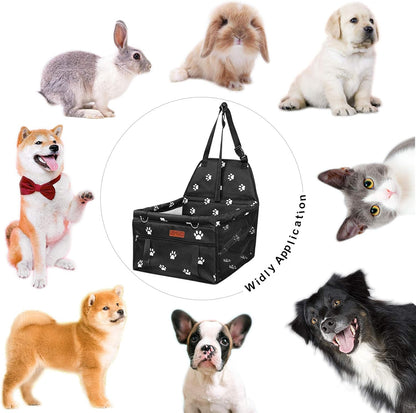 BYGD Pet Dog Booster Seat, with Upgrade Support Rod, Breathable and Foldable Pet Car Basket, Pet Dog Car Portable Seat, Suitable for Small and Medium Pets