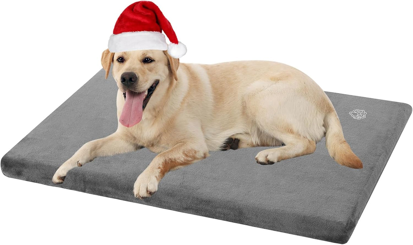 EMPSIGN Stylish Dog Bed Mat Dog Crate Pad Mattress Reversible (Cool & Warm), Water Proof Linings, Removable Machine Washable Cover, Firm Support Small to XX Large Dogs, Grey,XL(41''''*28''''*3'''')