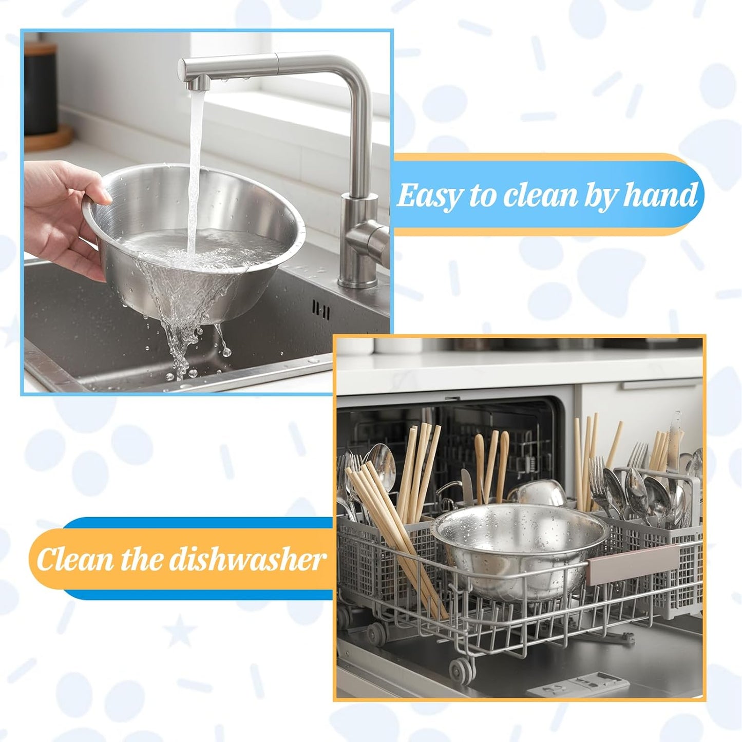 10 Pcs Stainless Steel Dog Bowls Bulk, 6.9 Inch Thickened Metal Food and Water Dish Basic Pet Feed Bowl Replacement Pet Bowls for Dogs Cats(29 Oz, Dishwasher Safe)