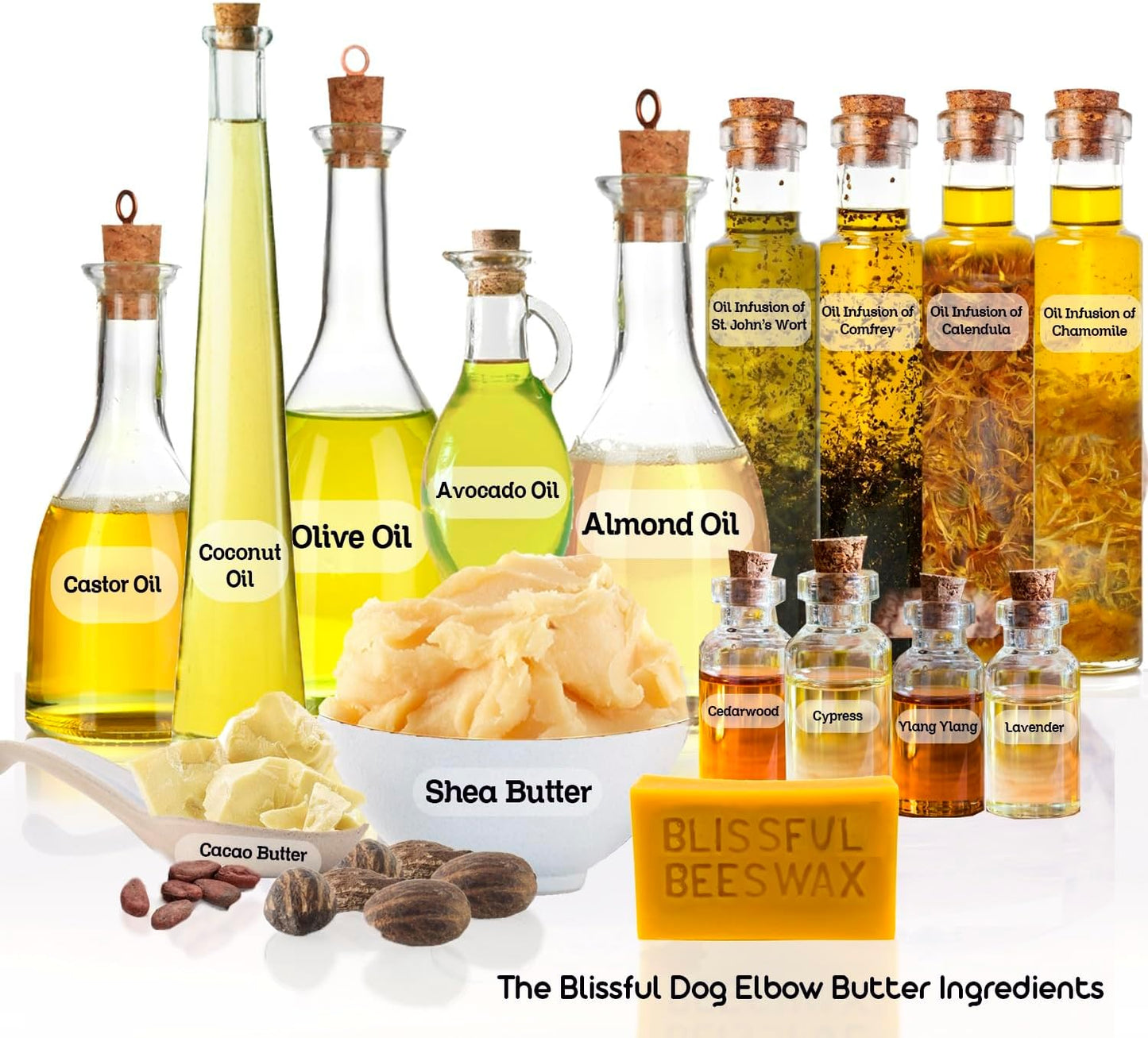 The Blissful Dog Elbow Butter for Dry, Cracked Calluses, Lick-Safe Dog Balm, Soothing Elbow Balm with Moisturizing Shea Butter, Almond, Olive, and Essential Oils, Pet Supplies, 1 oz. Tin