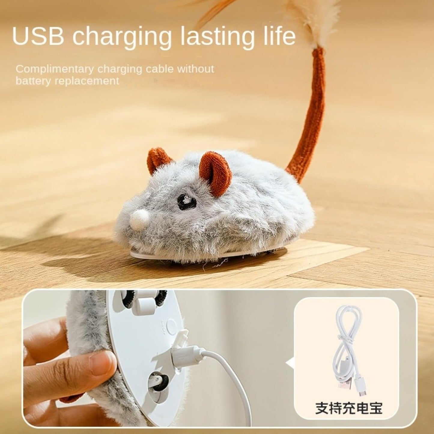 Remote Control Cat Toy, Automatic & RC Interactive Mouse with 3 Speeds, Active Play for Cats on Hard Floors, USB Rechargeable
