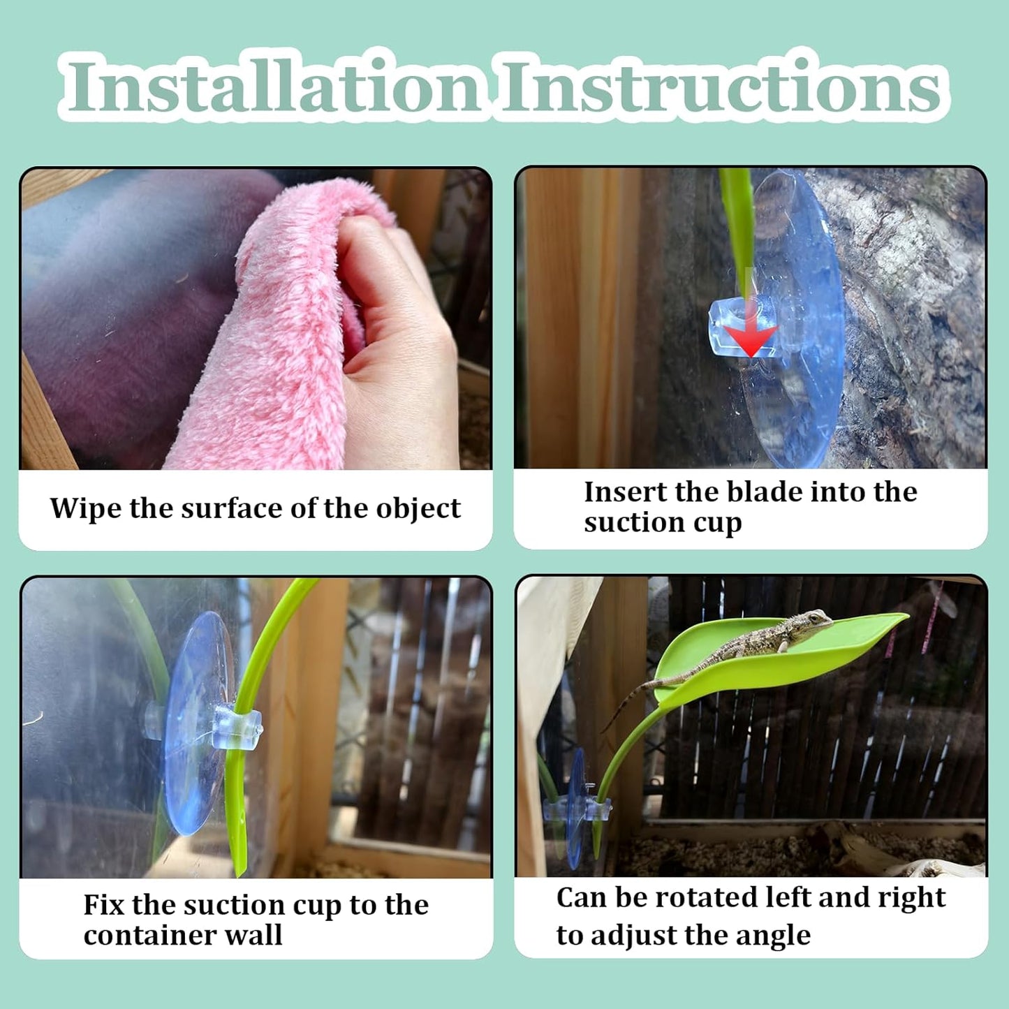 Crested Gecko Tank Accessories 3 PCS Wall Climbing Gecko Toy Reptile Leaf Habitat Decor for Tree Frogs