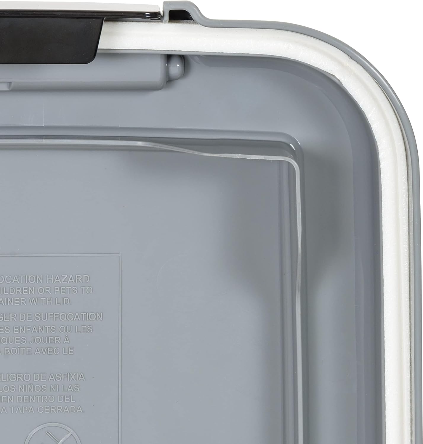 Amazon Basics Airtight Dog Food Storage Container with Scoop and Wheels, 69 QT, Gray