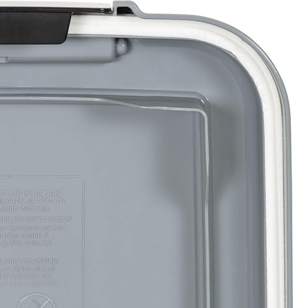 Amazon Basics Airtight Dog Food Storage Container with Scoop and Wheels, 69 QT, Gray