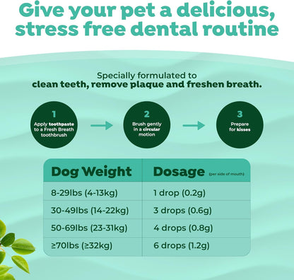 TropiClean Fresh Breath - Dog Toothpaste - Dog Teeth Cleaning Peanut Butter & Honey Flavor - Freshens Breath and Cleans Teeth - 2oz
