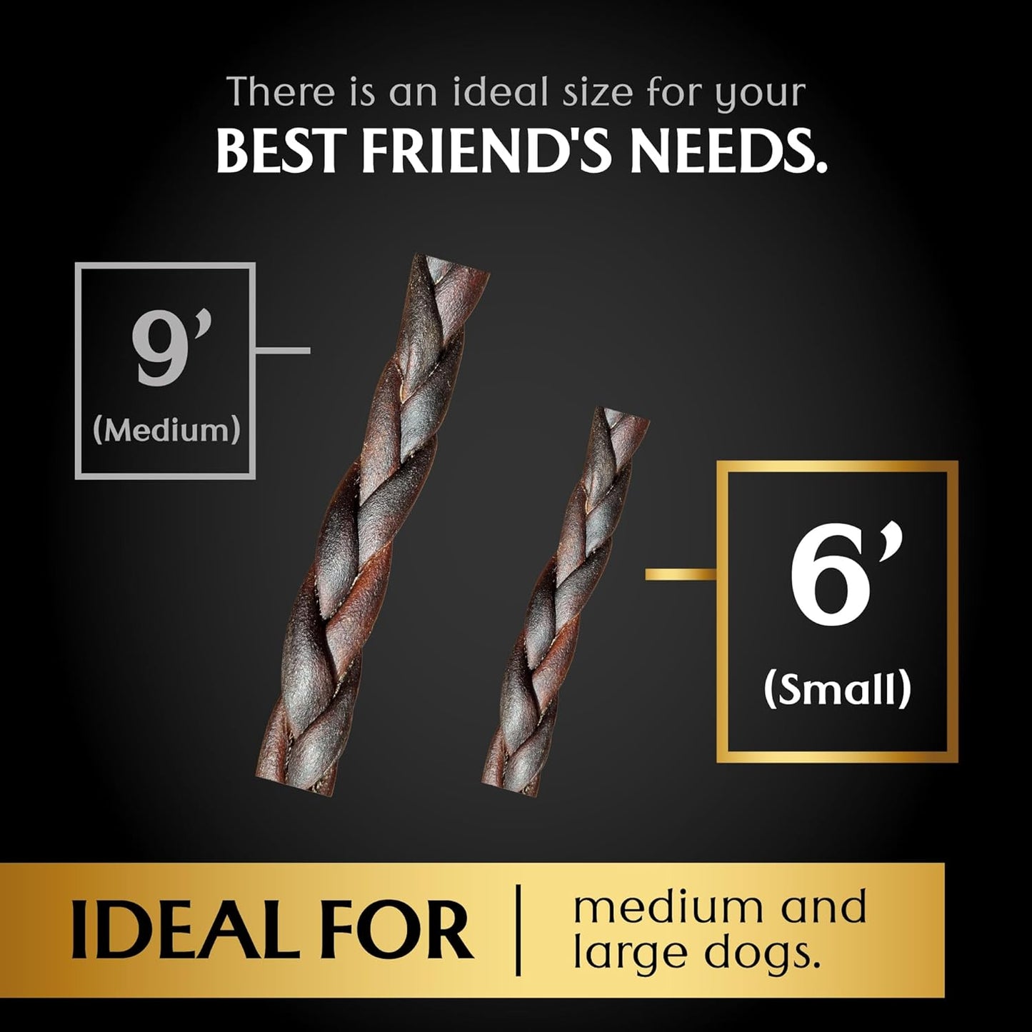 Braided Collagen Sticks for Dogs (6 Inch - 7 Pack), – Premium All-Natural, Odor-Free, High-Protein Chews, Supports Skin, Coat & Joint Health – Perfect for Medium & Large Dogs