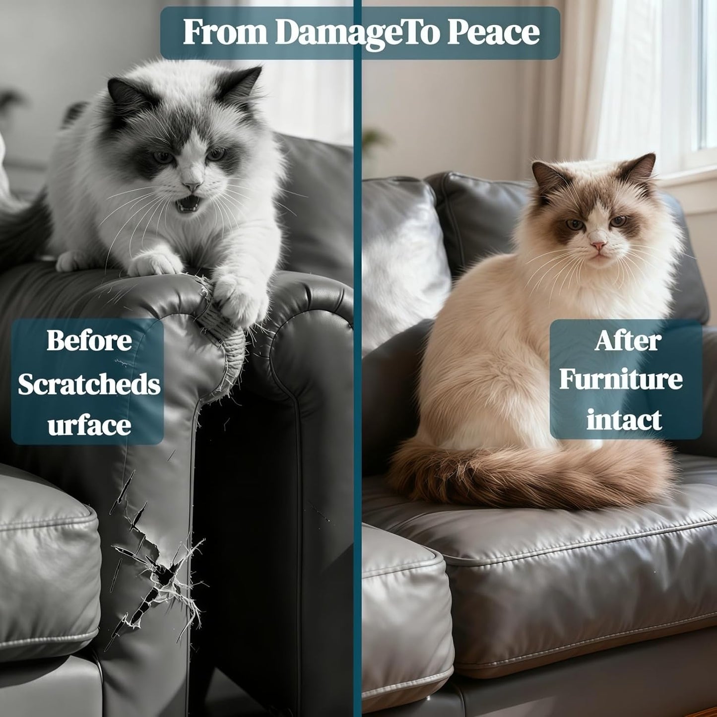 O Cat Deterrent Spray for Indoor & Outdoor Use – Natural No-Alcohol Cat Repellent to Prevent Scratching on Furniture, Sofas, Rugs, Curtains & Plants – Safe Training Spray for Cats & Kittens.