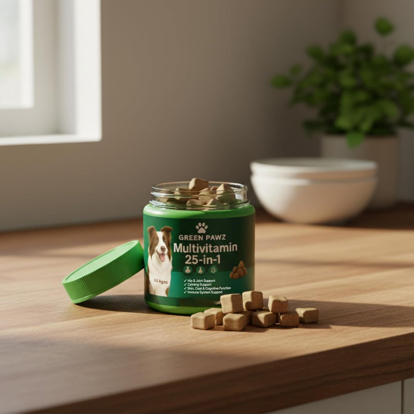 Dog Multivitamin – 90 Soft Chews for Hip & Joint, Skin & Coat, Digestion, Immunity – Glucosamine, Probiotics & Omegas – All Ages & Breeds – Chicken Flavor