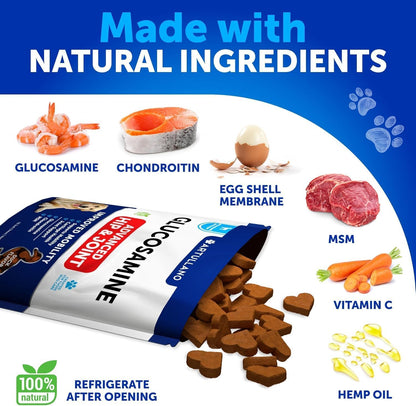 20 in 1 Dog Multivitamin + Glucosamine Chews Bundle - Chewable Vitamins for Hip & Joint Support, Immunity, Mobility, Skin & Digestion - Chondroitin, MSM