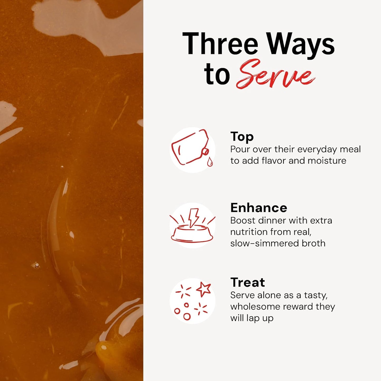 Stella & Chewy's Human-Grade Grass-Fed Beef Bone Broth for Dogs - Joint & Gut Health Liquid Food Topper with Collagen & Turmeric, 16 Fl Oz Resealable Pouch