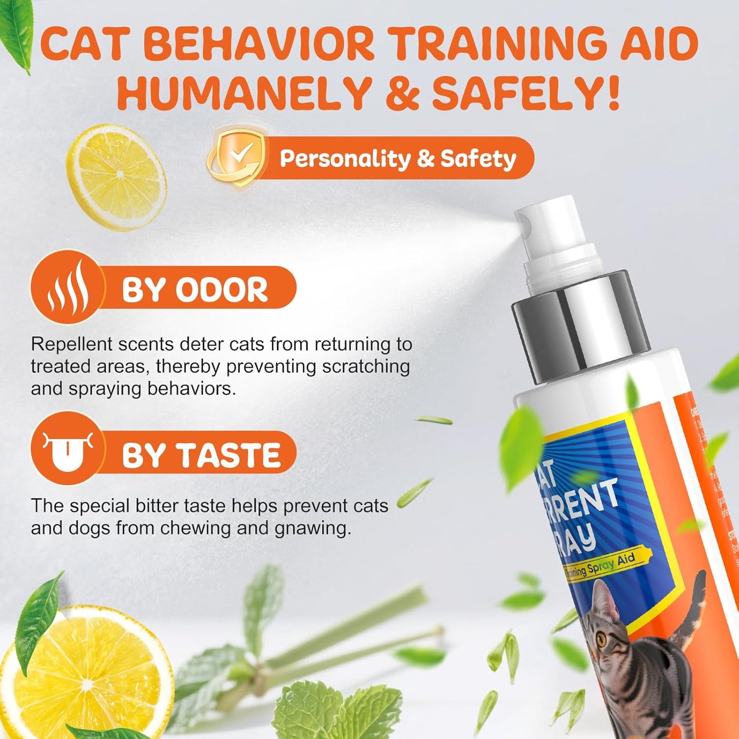 Cat Deterrent Spray for Indoor and Outdoor, Cat Scratch Deterrent for Furniture Protection, Cats Behavior Training Aid, with Natural Ingredients