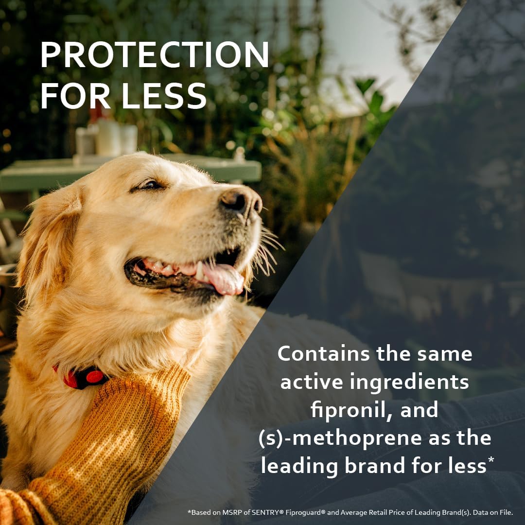 SENTRY PET CARE SENTRY Fiproguard for Dogs, Flea and Tick Prevention for Dogs (5-22 Pounds), Includes 6 Month Supply of Topical Flea Treatments