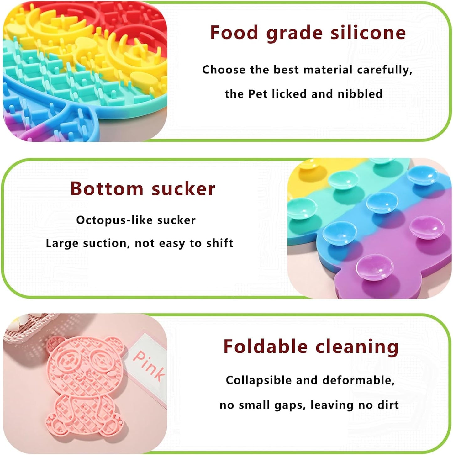 Panda-Shaped Cat & Dog Lick Mat, Non-Slip Suction Cups, Slow Feeders, Reduces Boredom, Promotes Dental Health, Easy to Clean