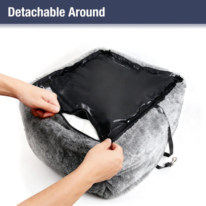 Dog Car Seat for Small Dogs,Double-Sided Washable Portable Travel Bed with Detachable Design, Black - Gray Handbag,Style Booster Seat(Under 25 Lbs)