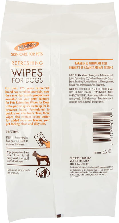 Palmer's for Pets Coconut Oil Refreshing Wipes for Puppies - Palmers Puppy Wipe for Gentle Grooming, 100 Count (Pack of 2)