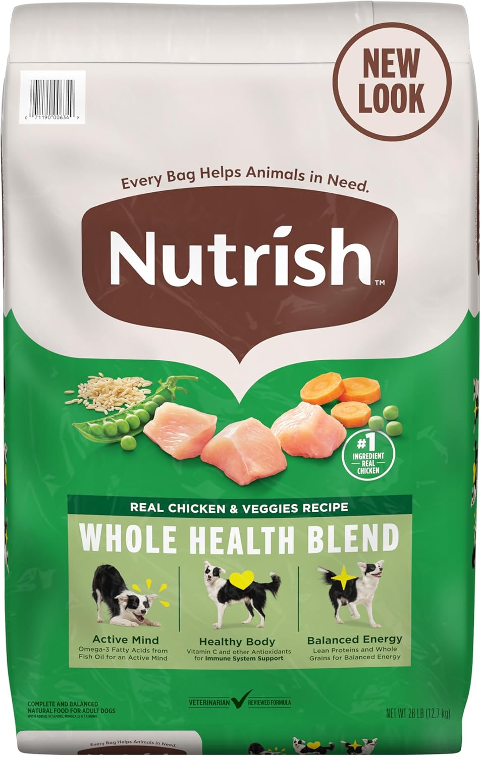 Nutrish Real Chicken & Veggies Recipe Whole Health Blend Dry Dog Food, 28 lb. Bag, Packaging May Vary (Rachael Ray)