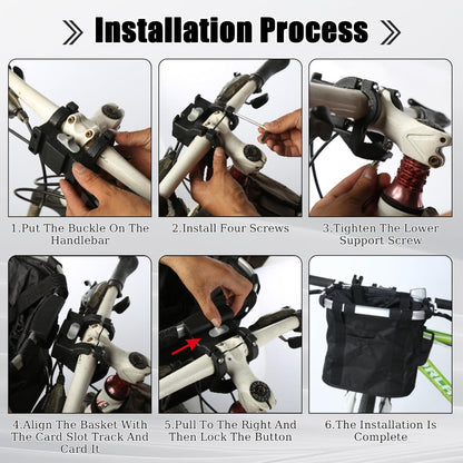 11lbs Dog Bike Basket with Sun Shade Removable Small Pet Cat Dog Carrier Quick Release Bicycle Handlebar Front Basket Detachable Cycling Picnic Bag for Commuting Shopping Camping