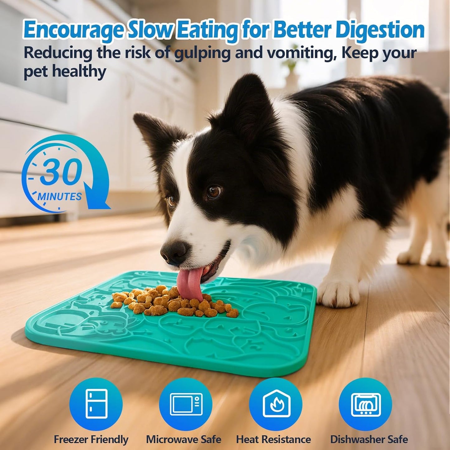 Lick Mat for Dogs & Cats,Dog Lick Mat with Suction Cups for Anxiety Relief, Slow Feeder Dog Licking mat, Puppy Lick mat for Bath Time, Grooming & Training (S & L)