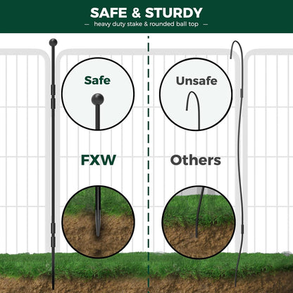 FXW Rollick Unleashed Dog Playpen for Indoor, Yard, RV Camping, 32 inch 8 Panels for Small and Medium Dogs│Patented