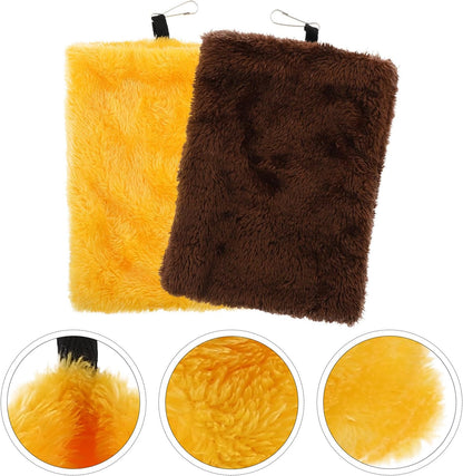 2Pcs Hamster Sleeping Bags and Squirrel Hanging Nests, Warm Flannel Pet Hammocks Cotton Lining, Portable Small Animal Beds for Cozy Cage Comfort
