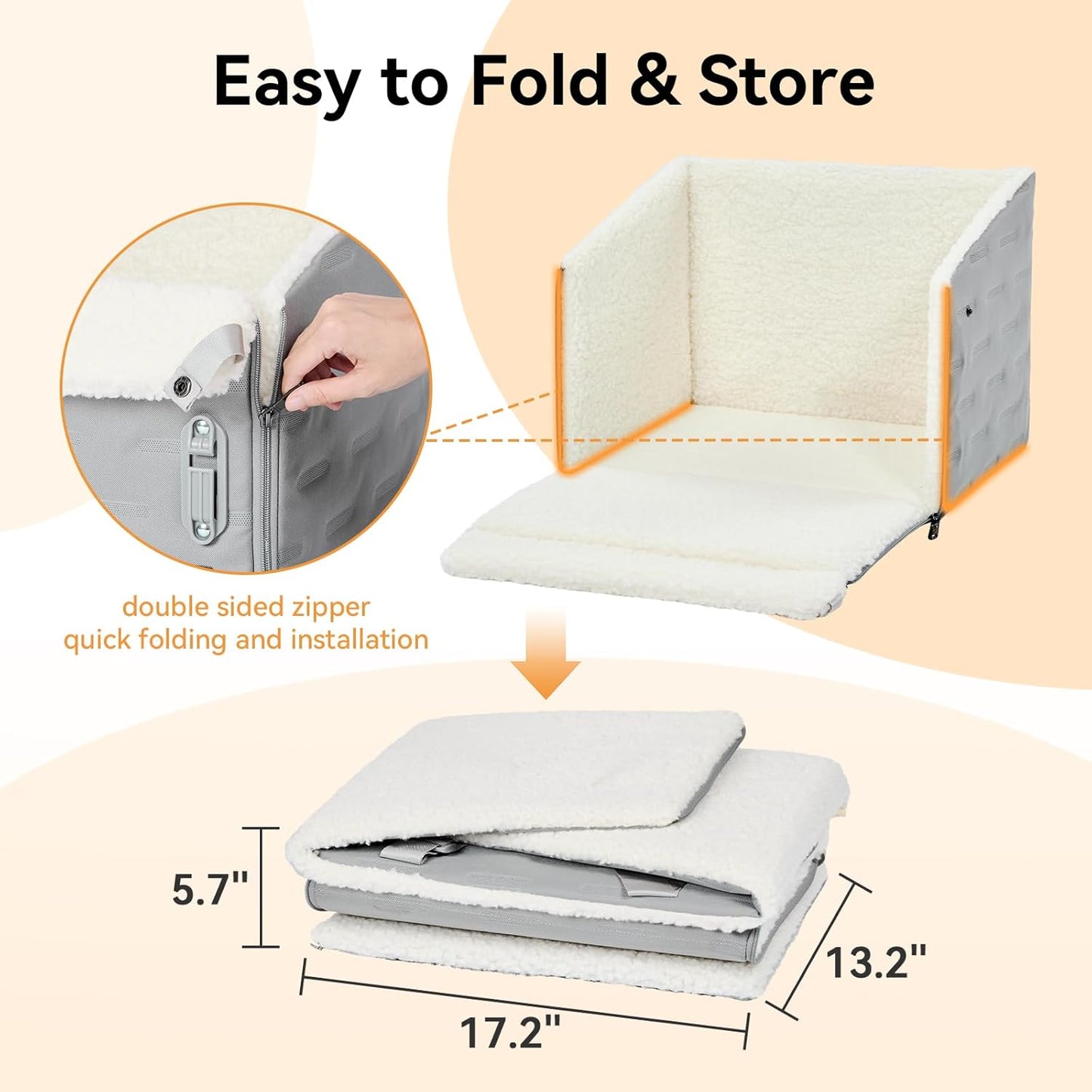 Dog Car Seat for Small Dogs – Patented Safety Buckle, Booster Seat with Safety Leash, Travel Bed for Dogs Up to 35 lbs – Secure, Comfortable, Easy Install, Fits Cars/SUVs/Trucks