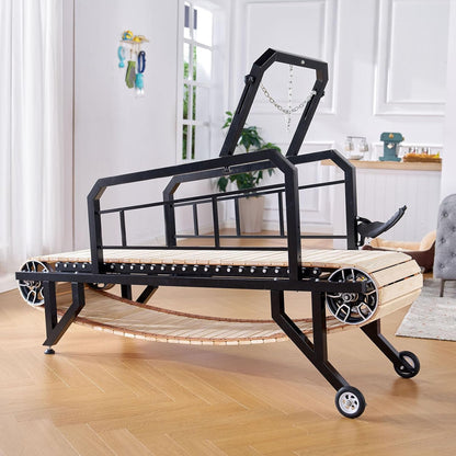 Albott Dog Treadmill for Large & Medium Dogs with Pace Adjustbable Brake and Roller Wheels, Enlarged Indoor Slatmill for Dogs to Keep Fit and Healthy, Up to 330 Lbs