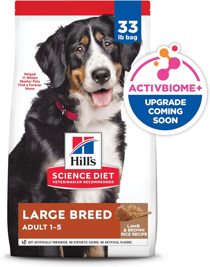 Hill's Science Diet Large Breed Adult Dry Dog Food 1-5, Quality Protein for Joint Support & Lean Muscles, Lamb & Brown Rice Recipe, 33 lb. Bag