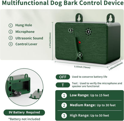 Anti Barking Devices for Dogs, 50FT Ultrasonic Dog Bark Control Devices with 4 Modes, Ultrasonic Dog Deterrent Bark Box Sonic Dog Barking Deterrent Devices for Indoor/Outdoor Dog Use