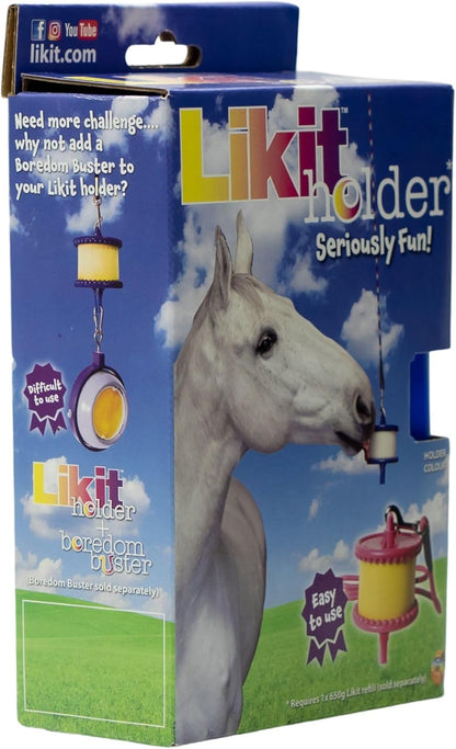 Likit Holder Purple | Stable Toy for Horses, use Horse Treats | Help Horse Boredom | Purple