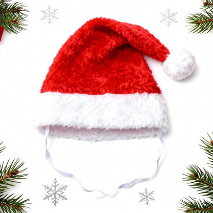 Wildarms Pet Adjustable Santa Hat Small Dog Cats Christmas Costume Accessories Puppy Kitten Christmas Outfit (Red)