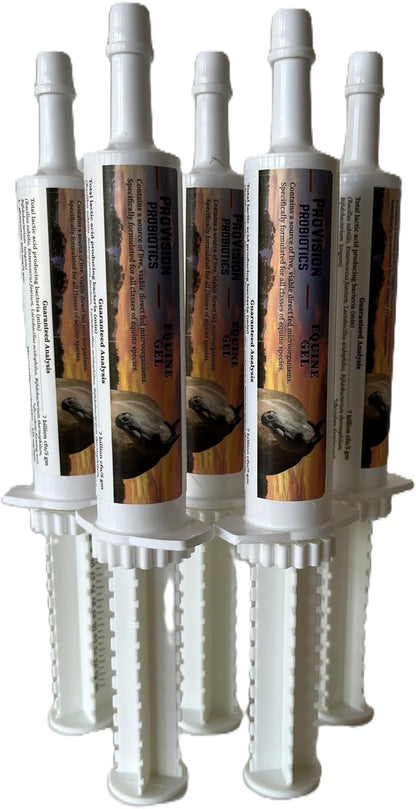 Gel (5 Pak) 30 ml Tubes, 6 Servings Each – Probiotic Paste with Live Microorganisms for Digestive Health, Gut Balance & Immune Support for Horses
