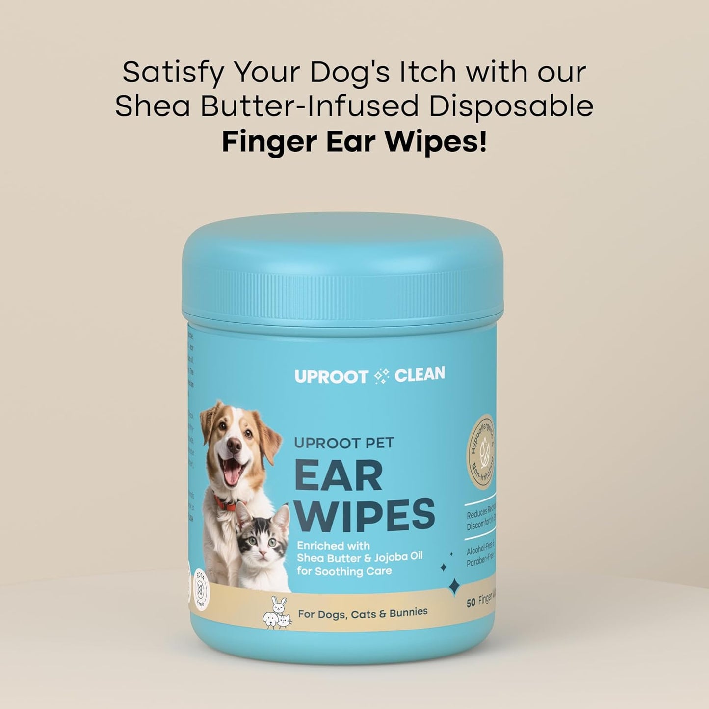 Uproot Clean Easy Pet Hygiene Bundle: Dog Ear Cleaner Finger Wipes, Cat Eye Wipes, Dog Paw Cleaner, & Pre-Soaked QuickClean Gloves Pro - Save Time After Messy Walks and Keep Your Furry Pals Tidy