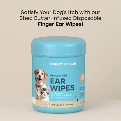 Uproot Clean Easy Pet Hygiene Bundle: Dog Ear Cleaner Finger Wipes, Cat Eye Wipes, Dog Paw Cleaner, & Pre-Soaked QuickClean Gloves Pro - Save Time After Messy Walks and Keep Your Furry Pals Tidy